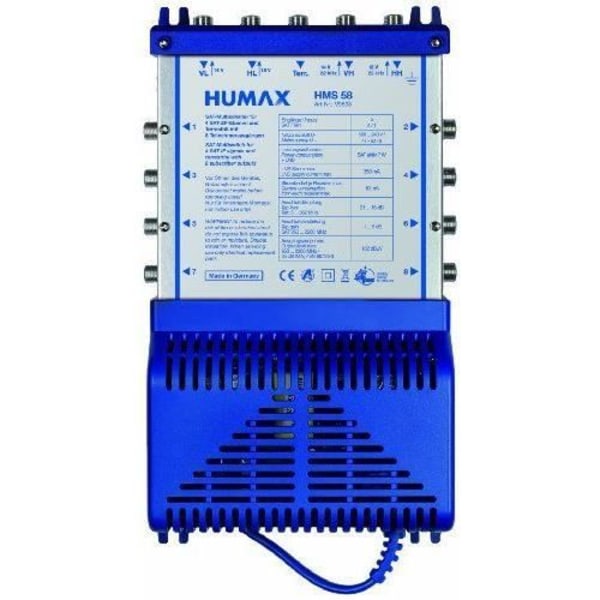Humax HMS 58 5x8 monikytkin 8 vastaanottimelle, Quattro ja Quad LNB ja valmiustila