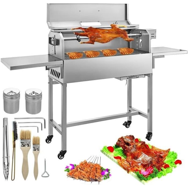 Traditionell elektrisk grill Gourmet kolgrill, 25 W, 2172 cm fyrkantig, rostfritt stål, utomhus för campingpark