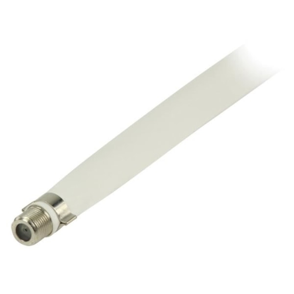 Platt antennkabel med F hona till F honkontakt 0,20 m vit