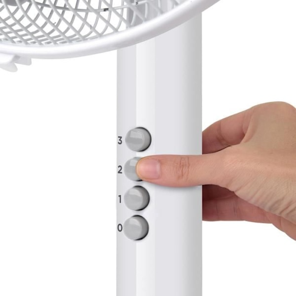 BLACK+DECKER BXEFP60E stående ventilator på 60W, 3 hastigheder, 5 blade, automatisk oscillerende system, justerbar hældning Vit
