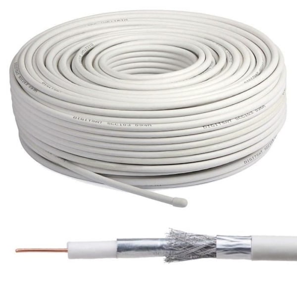 Satellit RG6 Freesat digital TV-antenn koaxial digital koaxialkabel 4K redo för Sky HD, Freesat, Virgin och Polsat p 2413
