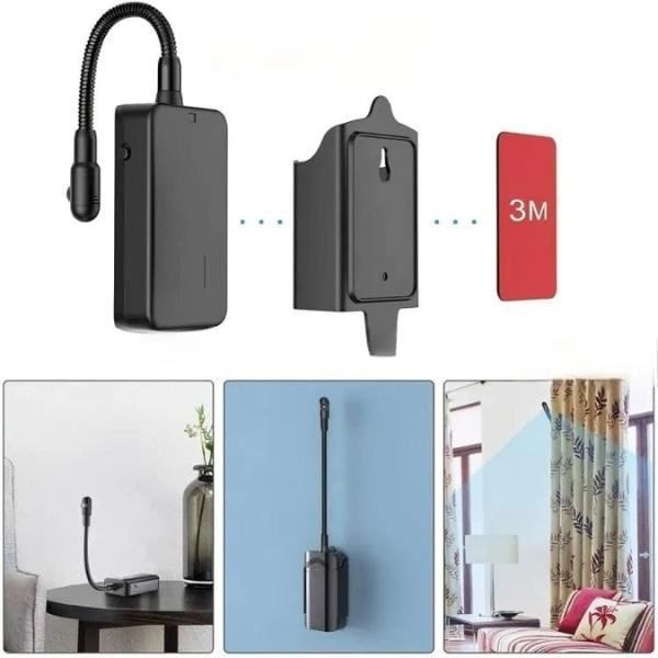 HD-langaton Wifi-kamera, säädettävä Push Photo -objektiivi, 90° laajakulma + 128 Gt Micro TF SD-kortti