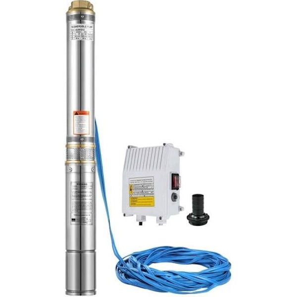 Upotettava syvävesipumppu 20 m Kaapeli 2,2 kW 2200 W Max. 14000 l-h Syvyys 72 m kastelun syöttöön