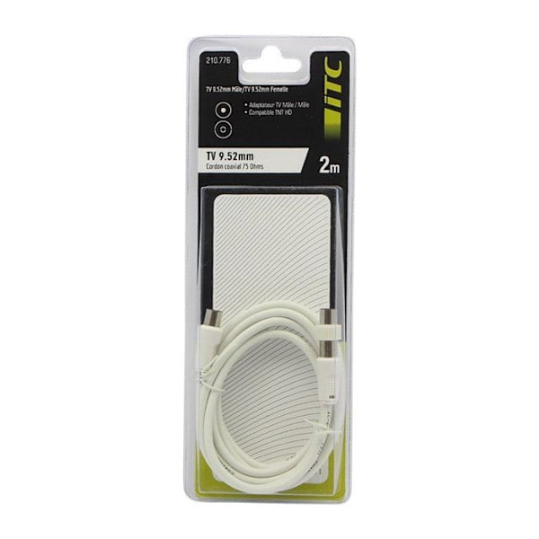 Koaxialkabel tv + adapter längd 2m - 9.52 m/9.52 f Itc 304510