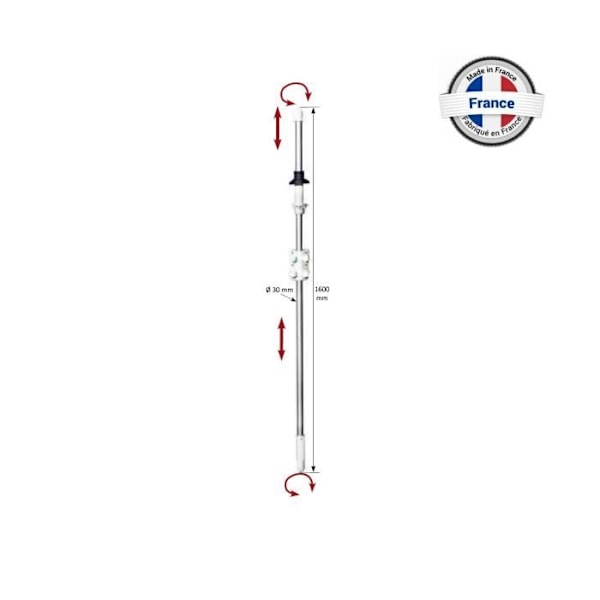 Lige gennem mast til TONNA Caravan TV-antenne - Længde 1,6 m, Diameter 30 mm, Til Camper Caravan