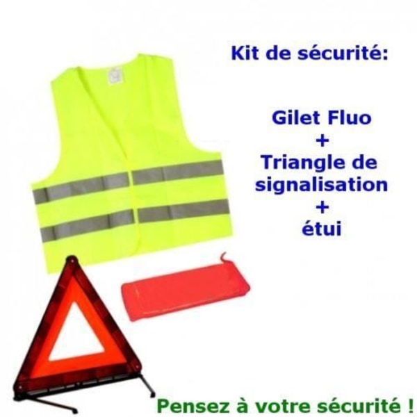 Säkerhetssats: XXL fluorescerande väst + triangel