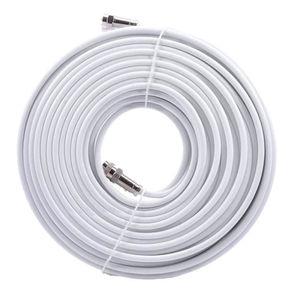 Koaksialkabel til TV-satellitantenne 100 m målt TWIN 2x19 VAtC Hvid Diameter 7mm