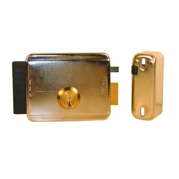 Sähkölukko - V97D - Pyöreä sylinteri 60 mm - Virtalähde 12V - Integroitu muisti - Nikkelöity