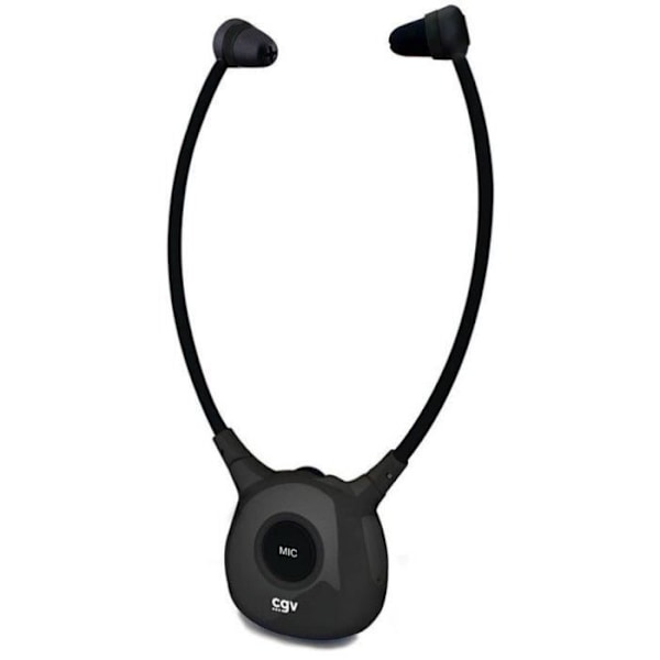 Trådløse høretelefoner TV/HIFI - CGV - DOLFIN ONYX DUO - Høreassistent - Indbygget mikrofon - Fjervægt Svart