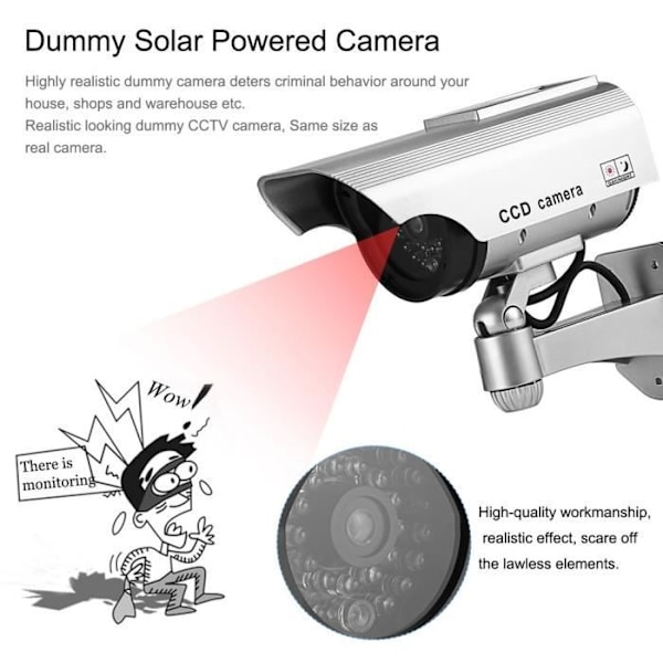 Utomhus dummykamera med solcells-LED