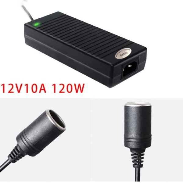 （5 STK，Oplader）Cigarettænder til lysnetadapteradapter 220V/12V 10A 120W