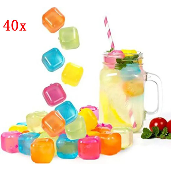 40x återanvändbara isbitar isbitsformar permanenta isbitar cocktailparty