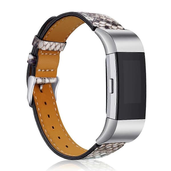 Ægte læder urrem til Fitbit Charge 2, udskiftningsarmbånd size:Mixture