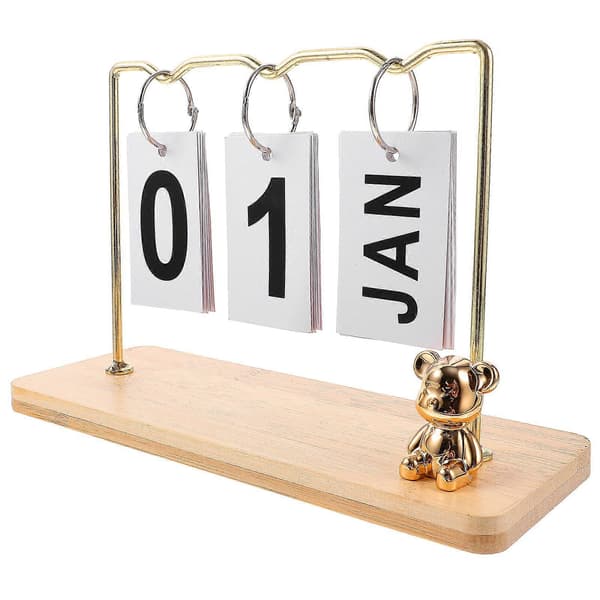 Evighetskalender Dekor Vändbar Skrivbordskalender Återanvändbar Evighetskalender Bordskalender