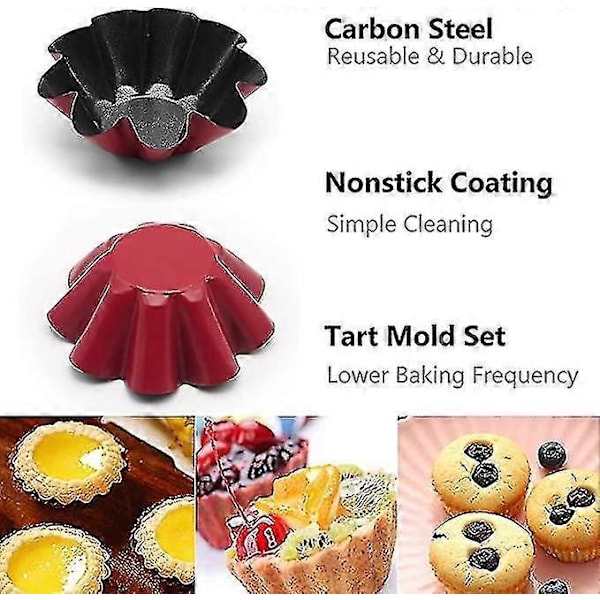10-pack Tartformar, Mini Muffinsformar i Kolstål