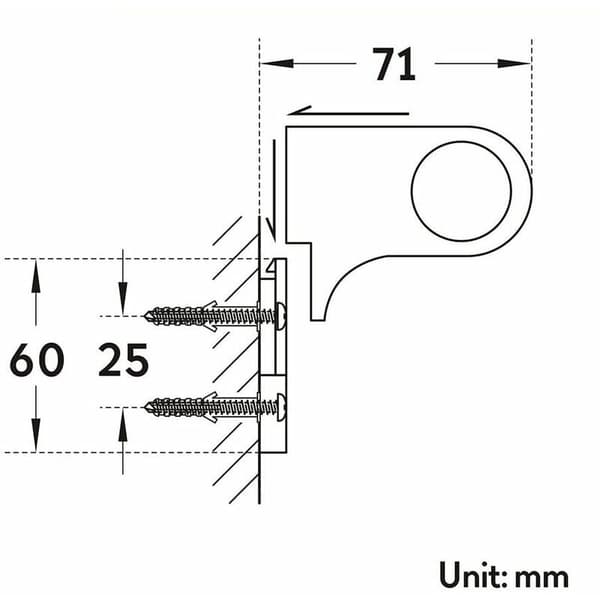 TRIO Universal Justerbar Fast Dusjhodeholder Krom ABS Veggfeste for Bad