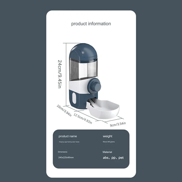 1200 ml fodring bur dyrefoderskål, foderautomat til kæledyr, automatisk foderautomat, tørfoderautomat til hunde og katte, grøn