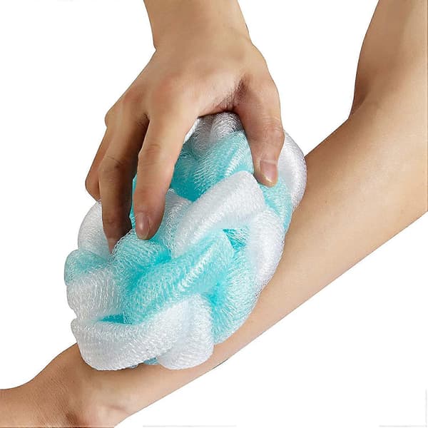 Mesh Loofah Ryggskrubb, Lång Stretch Ryggsvamp, 4-pack (2 Blå + 2 Rosa)