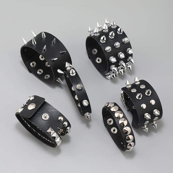 6 st punk nitarmband nitarmband läder nitarmband manschetter