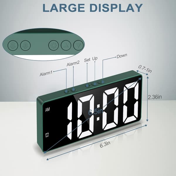 Digital väckarklocka, LED-klocka, elektronisk bordsklocka med temperaturvisning, reseväckarklocka, 12/24H-visning, digital klocka för hem, sovrum