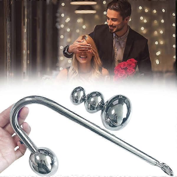 Analkrog i rustfrit stål med enkelt kugle - Buet metalkrog til voksne size:M