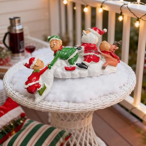 1 st Julgransprydnad i harts med jultomte och älg