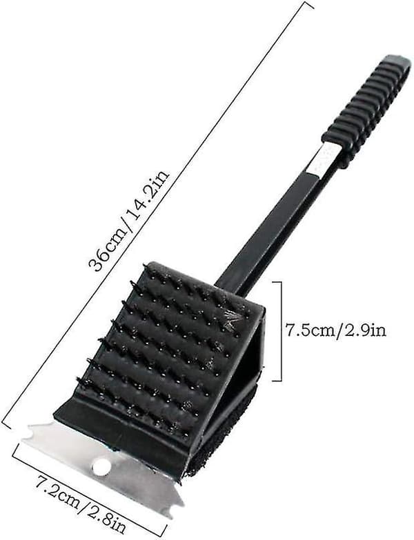 Grillbørste med skrape 36x7,2cm Svart