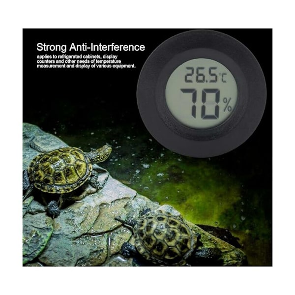 Digitalt termometer hygrometer til krybdyr og padder Digitalt krybdyrtermometer Digitalt hygrometer til krybdyr (sort)