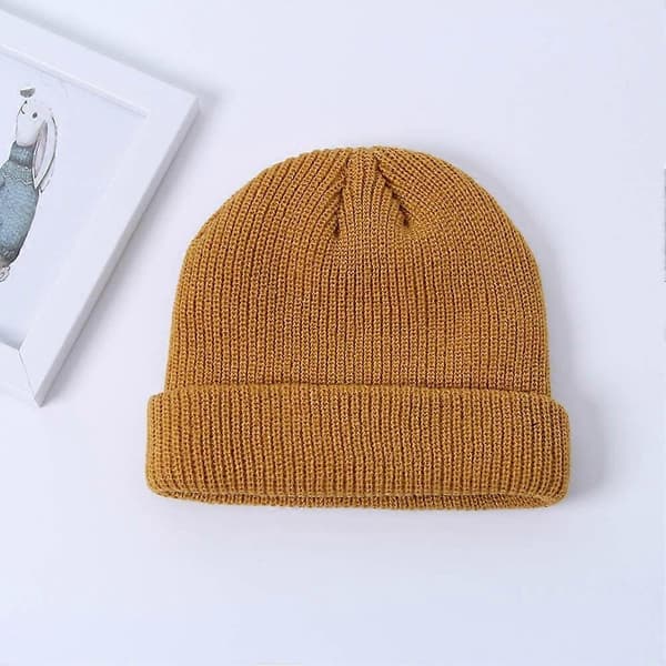 -Stilfuld varm hue, vintervarm unisex blød strikhue