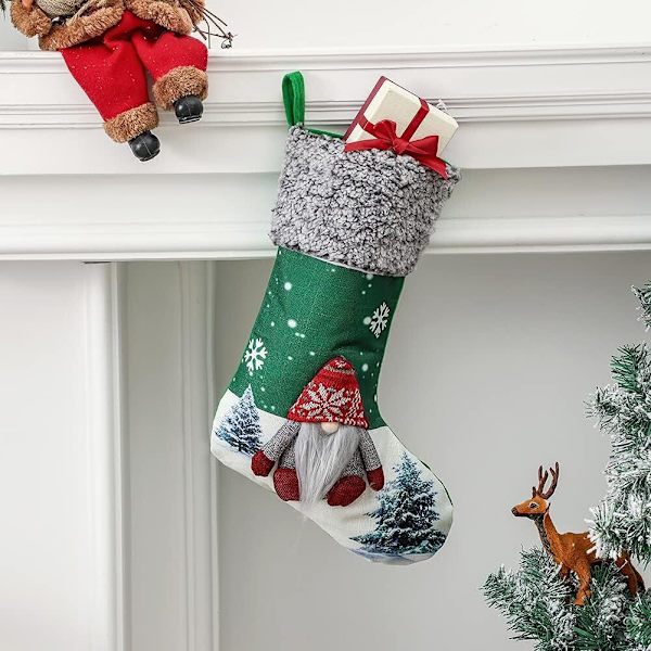 Julstrumpa hänge Tomte snögubbe strumpa