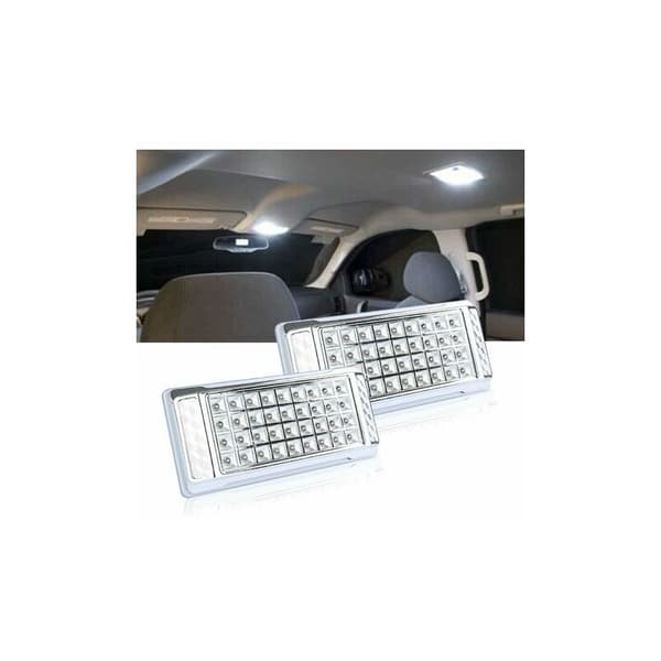 2 stk 36 LED innendørs taklamper diskokule 12V rektangulær takhode interiørbelysning leselampe LYLM