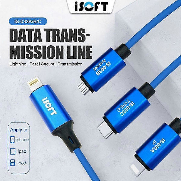 ISOFT IS-003B Lightning till Micro-USB Datakabel för Snabb Dataöverföring