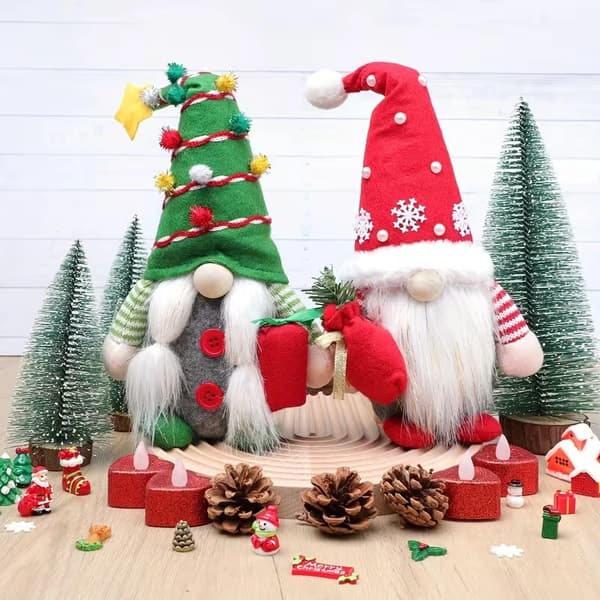2 stk. Julegnome Ornamenter Julepynt