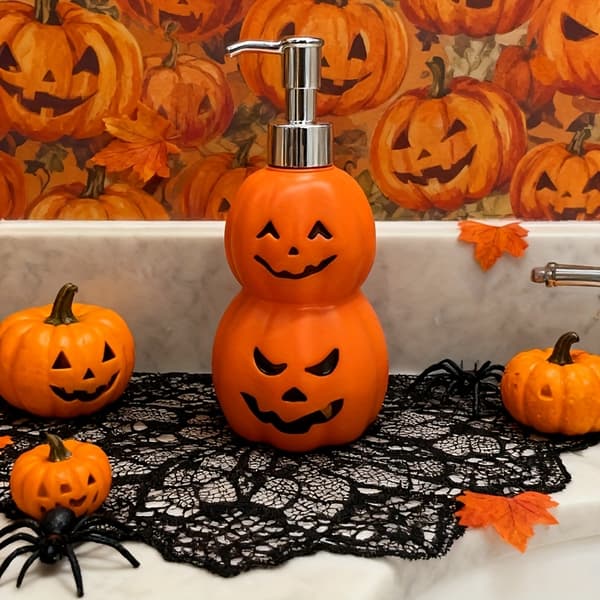 1/Kreativ Halloween og Jule Græskarformet Sæbedispenser Orange