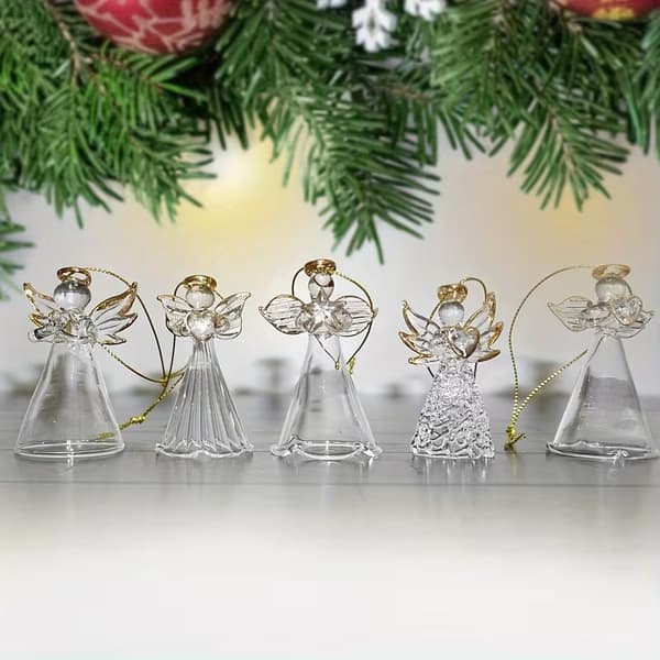 6 Stykker Klassiske Glas Engel Julepynt Juledekorationer