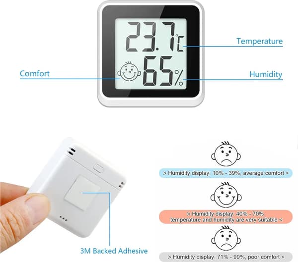 Mini digital termometer hygrometer inomhus 6 stycken, rumstermometer rumstermometer temperatur- och fuktighetsmätare