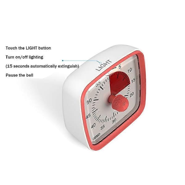 60-minutters timer, klasseromstimer, nedtellingstimer svart