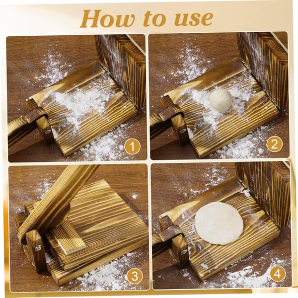 DIY dumpling wrapper-sæt med manuel dejpresse Wood color