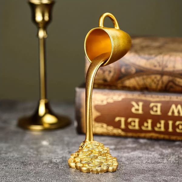 Gullfargede kunstige kaffeornamenter gold