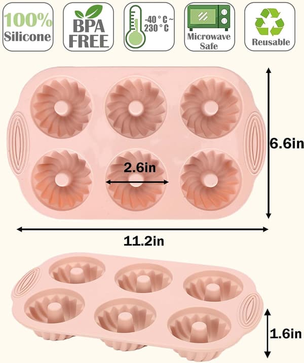 3-delt geléform sæt med silikone bølgede rør til kager. 3PC