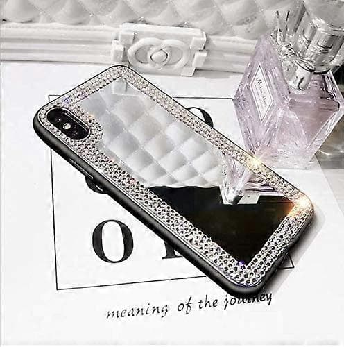 Bling etui kompatibelt med iPhone 11/ iPhone 11 Pro/iPhone 11 Pro Max, luksus diamant krystal rhinsten glitter makeup spejl etui til piger