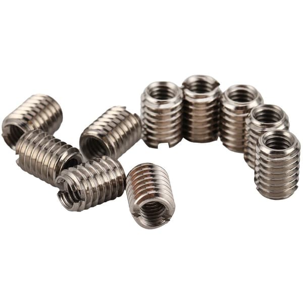 10 stk gjengeinnsatser i rustfritt stål, reduserende mutter, innvendig gjenge M4 x 0,7, utvendig gjenge M6 x 1,0 med 8 mm lengde