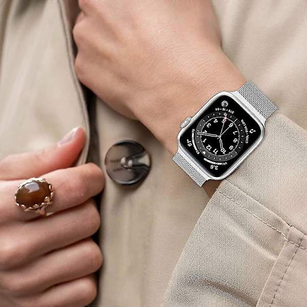 Magnetisk Apple Watch-rem - Sølv 42/44/45mm