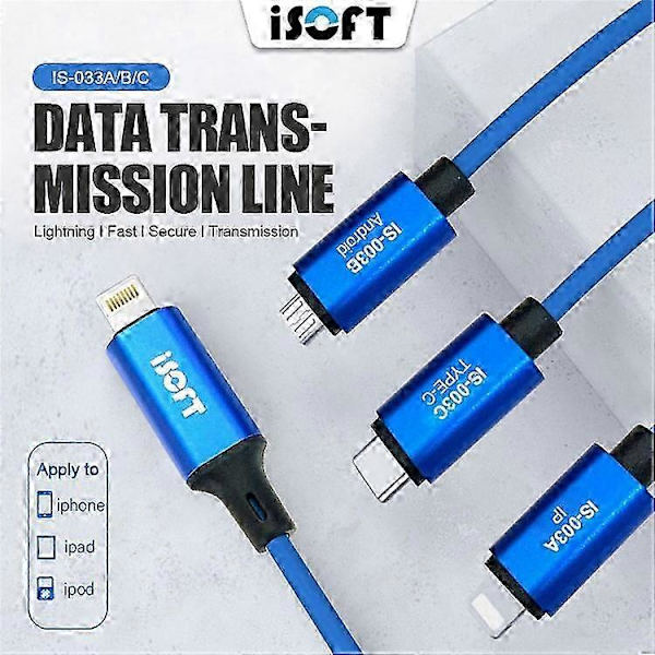 Lightning till Micro-USB Dataöverföringskabel från ISOFT Modell IS-003B