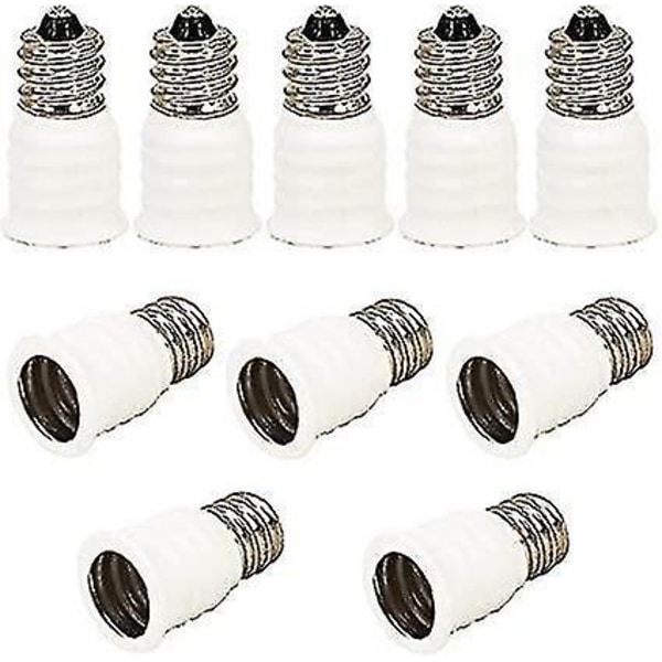10 stk. E12 Adapter E12 Til E14 Lampebase Adapter Konverter, E12 Til E14 Lampebase Adapter For Glødelamper
