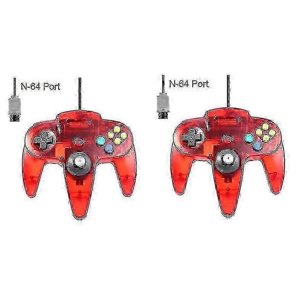 2-pak Klassisk Kablet N64 Controller Retro Spil 64-bit Gamepad Joystick Udskiftning