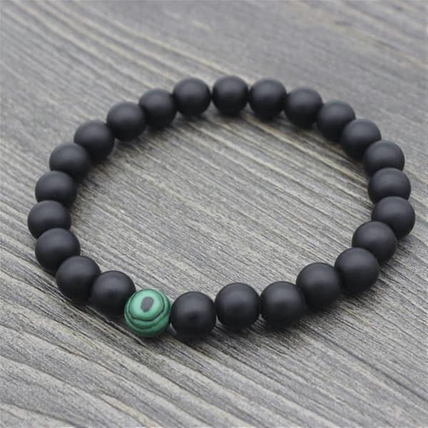 1/2 stk. Unisex Mode Falsk Malakit Kunstig Pimpsten 8 mm Diameter Elastisk Par Perlearmbånd