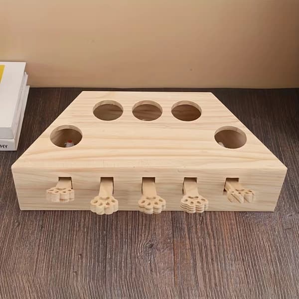 Whack-a-mole kattleksaker i trä, kattlekutrustning 1PC
