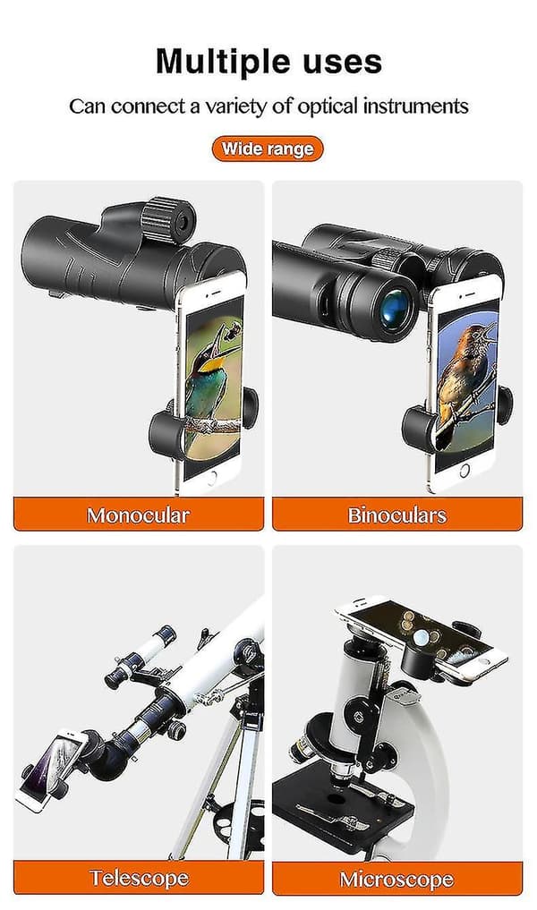 Universal Mobiltelefon Adapter Beslag Klips Montering Blødt Gummimateriale Til Kikkert Monokulær Spotting Scope