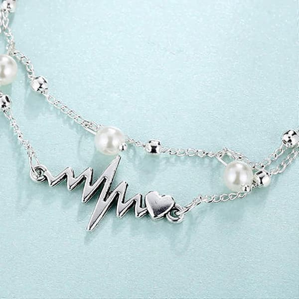 Dame Mode Strand Ankelkæder, 1PC Dobbeltlags Perle Ankelarmbånd til Kvinder Piger Stil A -